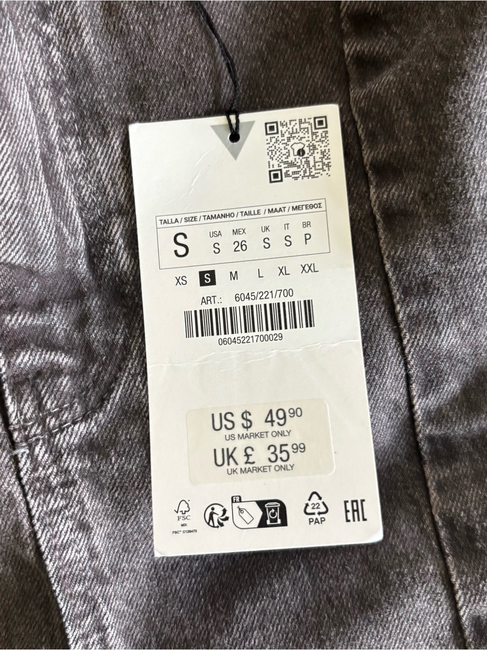 NWT ZARA Denim Tube Top - Picture 7 of 8